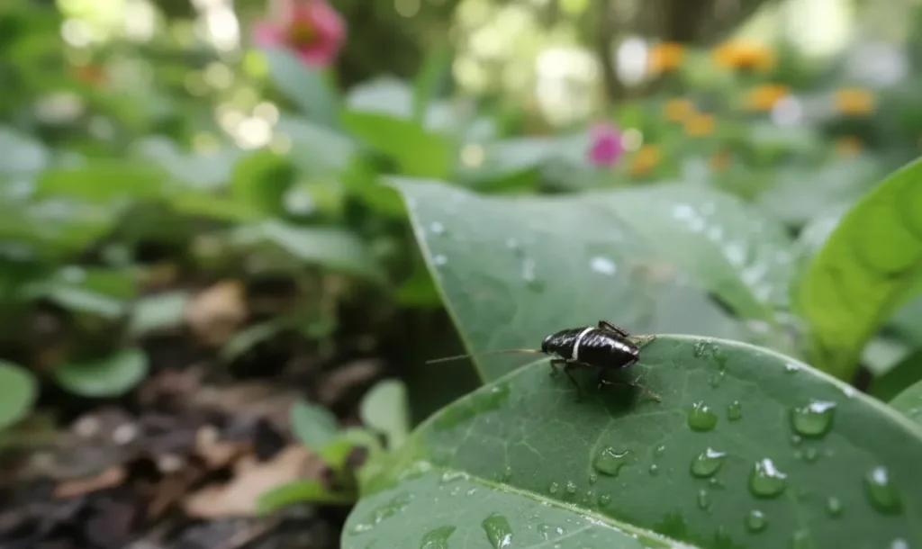cafard de jardin noir et blanc