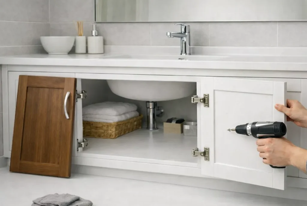 changer porte meuble salle de bain